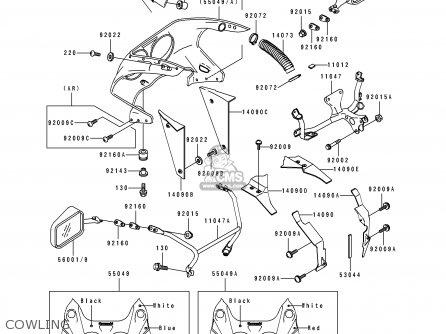 COWLING - ZX750K1 ZXR750R 1991 EUROPE UK FR AR FG IT NR SP