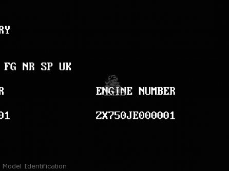 Model Identification - ZX750K1 ZXR750R 1991 EUROPE UK FR AR FG IT NR SP