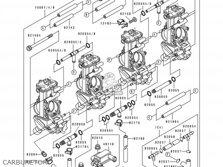 Kawasaki ZX750K2 NINJA ZX7R 1992 USA CALIFORNIA CANADA parts lists