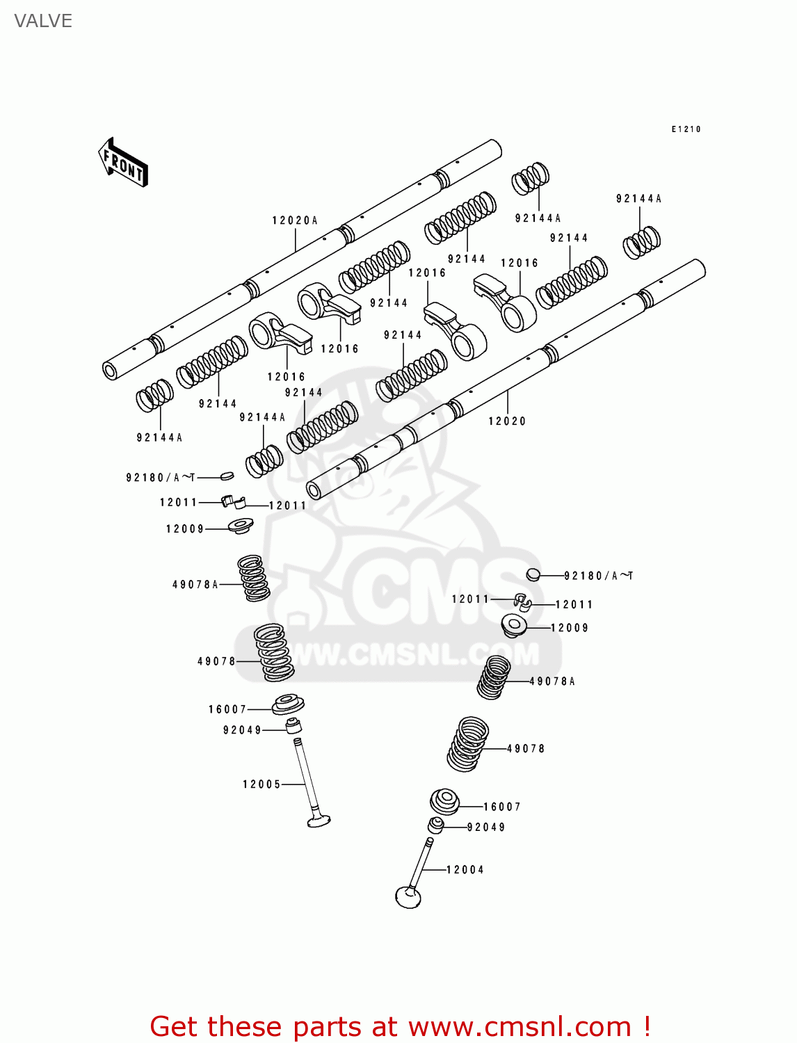 VALVE ZX750K2 NINJA ZX7R 1992 USA CALIFORNIA CANADA