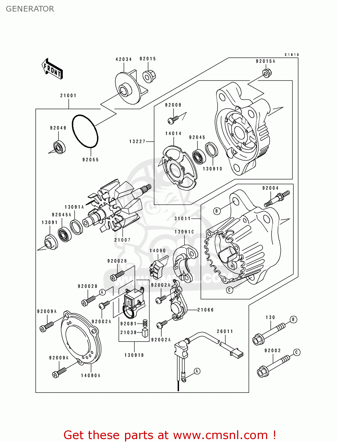 GENERATOR ZX750K2 NINJA ZX7R 1992 USA CALIFORNIA CANADA