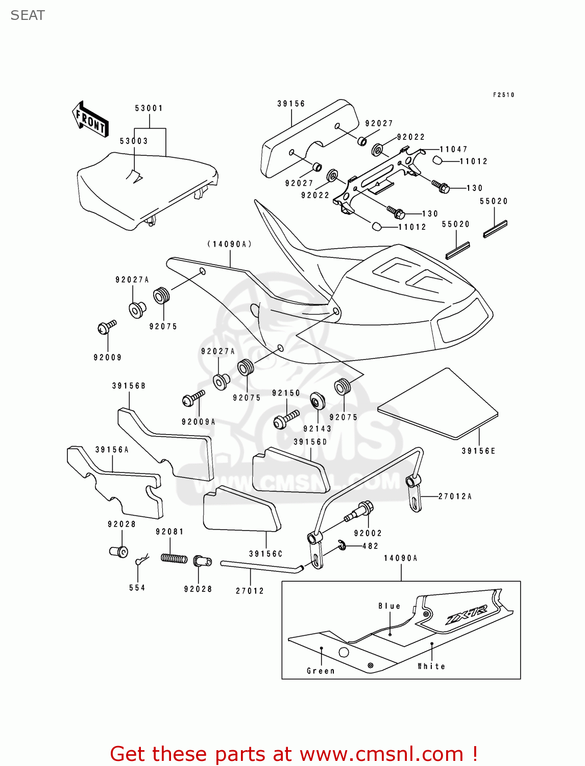 SEAT ZX750K2 NINJA ZX7R 1992 USA CALIFORNIA CANADA