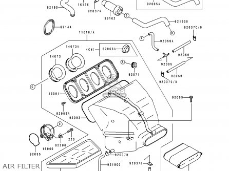 AIR FILTER - ZX750K2 NINJA ZX7R 1992 USA CALIFORNIA CANADA