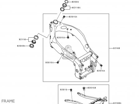 FRAME - ZX750K2 NINJA ZX7R 1992 USA CALIFORNIA CANADA