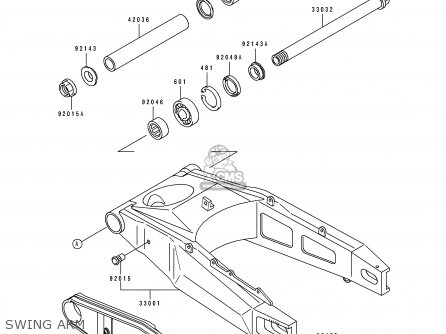 SWING ARM - ZX750K2 NINJA ZX7R 1992 USA CALIFORNIA CANADA