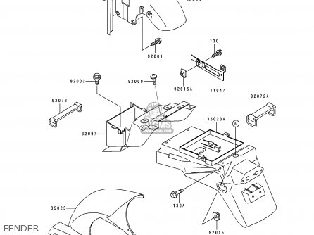 FENDER - ZX750K2 NINJA ZX7R 1992 USA CALIFORNIA CANADA