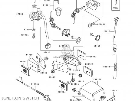 IGNITION SWITCH - ZX750K2 NINJA ZX7R 1992 USA CALIFORNIA CANADA