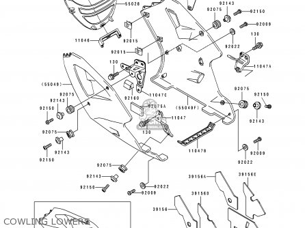 COWLING LOWERS - ZX750K2 NINJA ZX7R 1992 USA CALIFORNIA CANADA