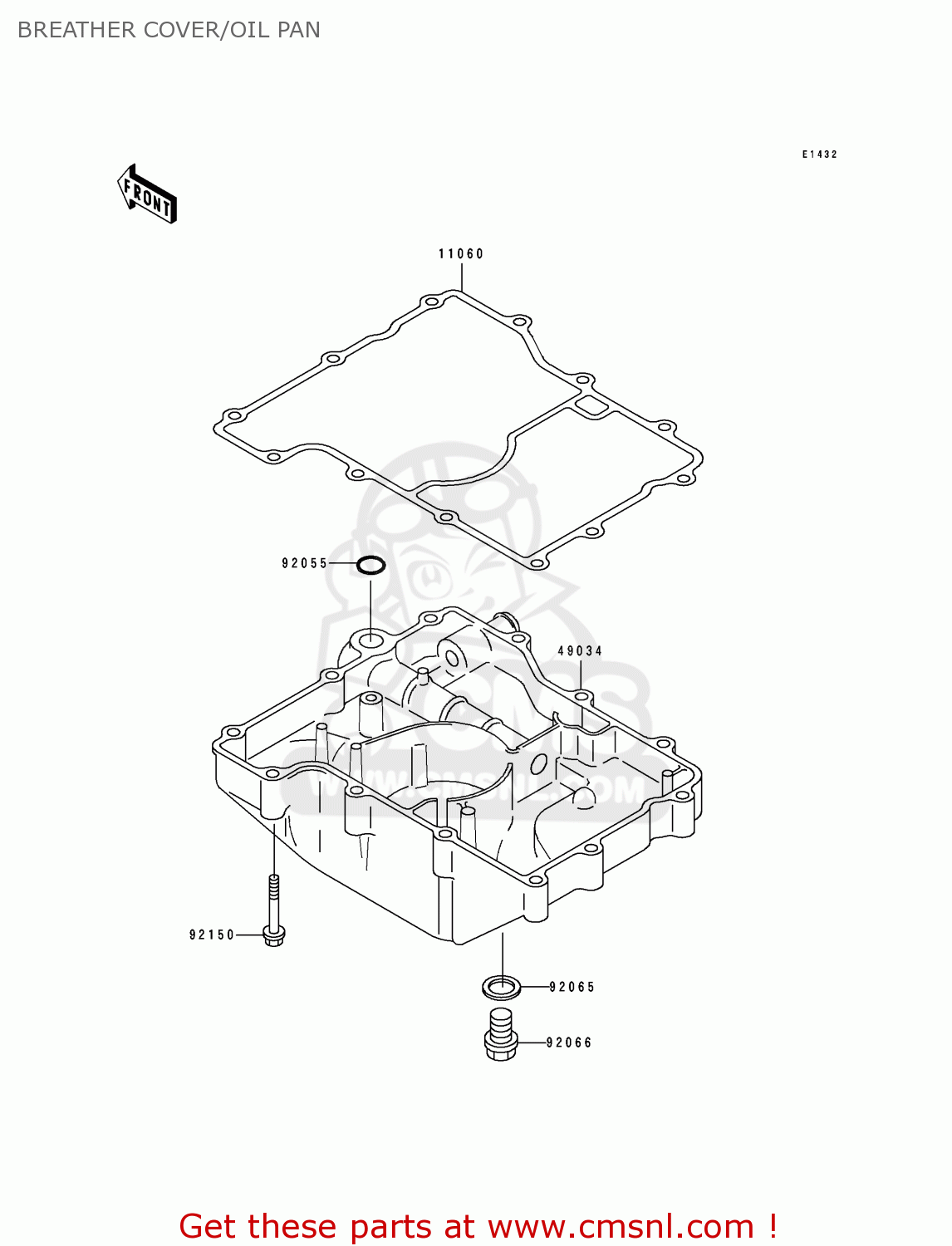 BREATHER COVER/OIL PAN ZX750L1 NINJA ZX7 1993 USA CALIFORNIA CANADA