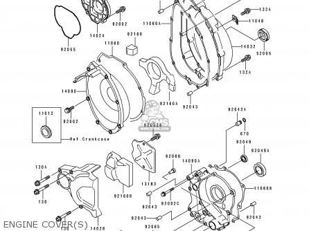 ENGINE COVER(S) - ZX750L1 NINJA ZX7 1993 USA CALIFORNIA CANADA