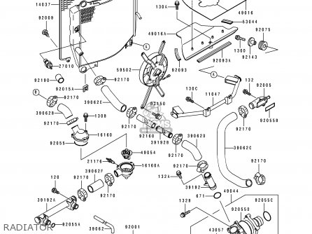 RADIATOR - ZX750L1 NINJA ZX7 1993 USA CALIFORNIA CANADA