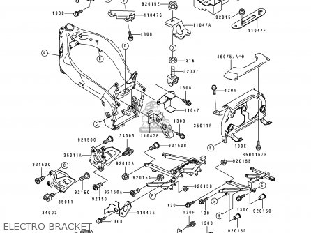 ELECTRO BRACKET - ZX750L1 NINJA ZX7 1993 USA CALIFORNIA CANADA