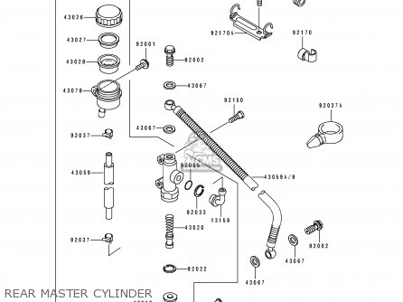 REAR MASTER CYLINDER - ZX750L1 NINJA ZX7 1993 USA CALIFORNIA CANADA