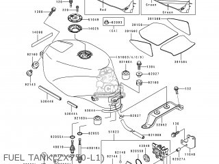 FUEL TANK(ZX750-L1) - ZX750L1 NINJA ZX7 1993 USA CALIFORNIA CANADA