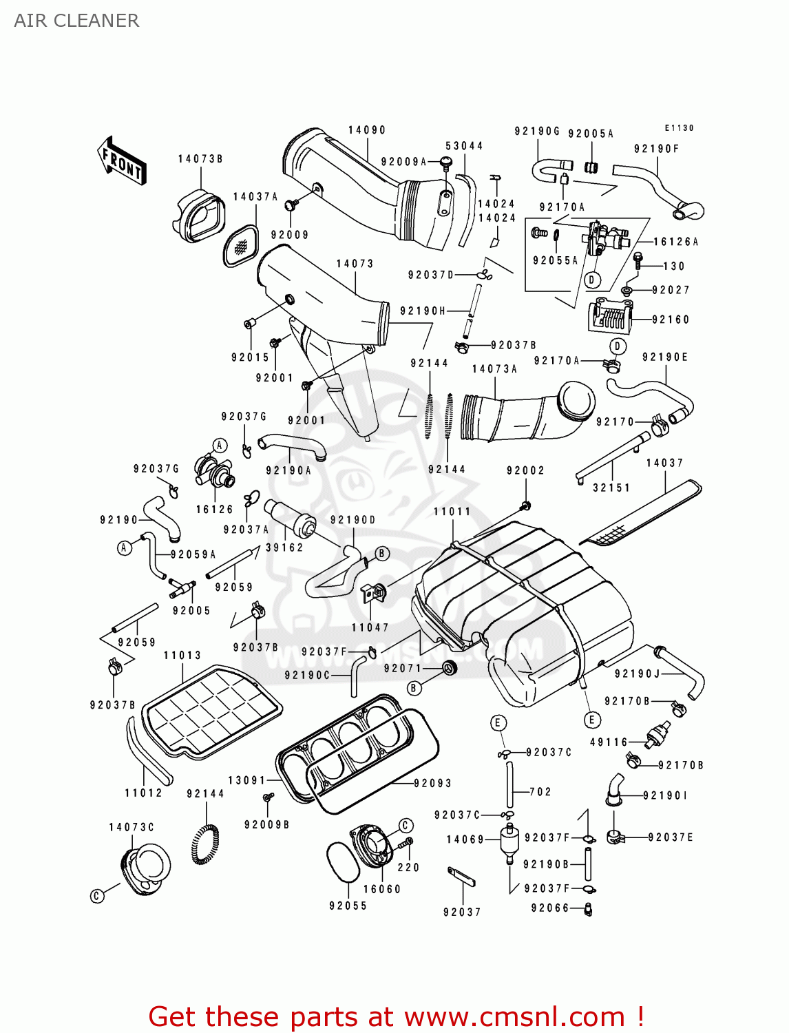 AIR CLEANER ZX750L1 ZXR750 1993 EUROPE UK FR NL AR FG GR IT NR SD SP ST