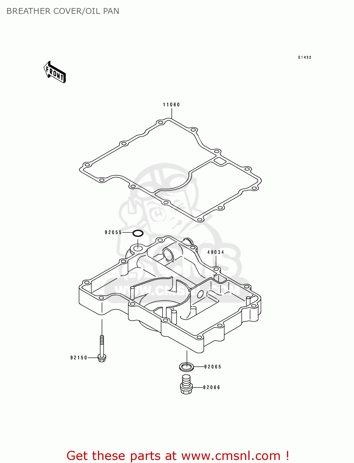 BREATHER COVER/OIL PAN ZX750L1 ZXR750 1993 EUROPE UK FR NL AR FG GR IT NR SD SP ST