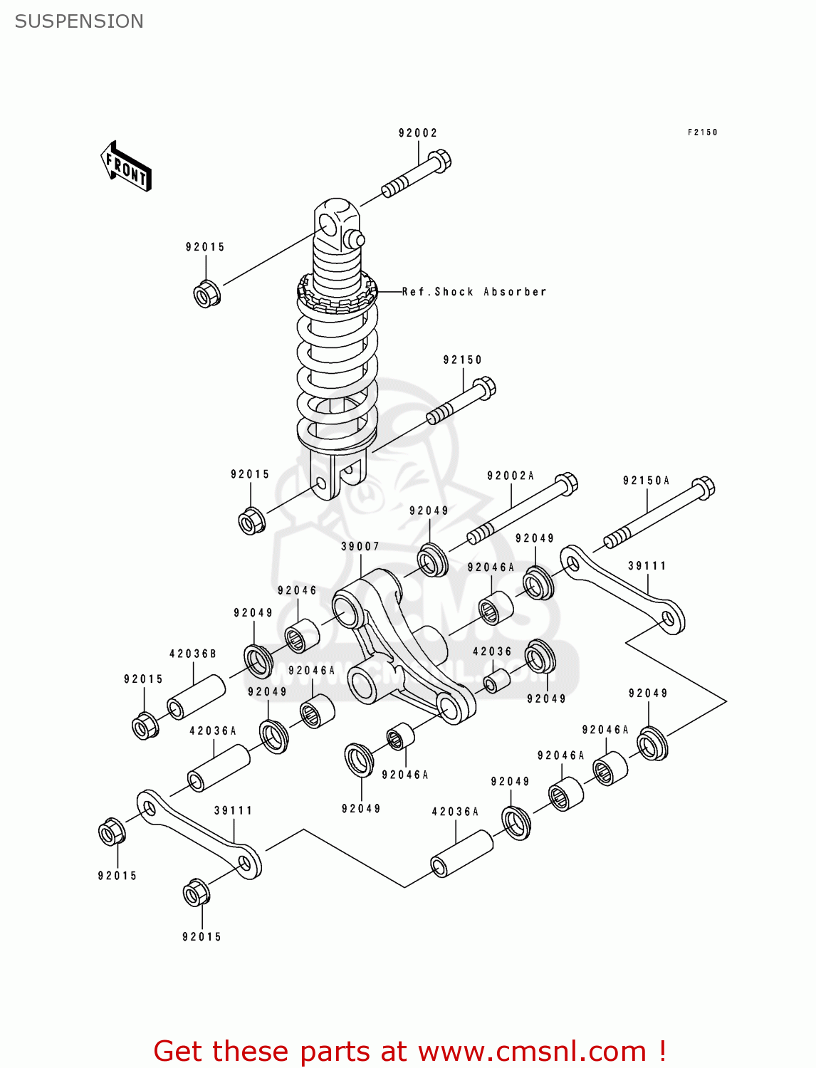 SUSPENSION ZX750L1 ZXR750 1993 EUROPE UK FR NL AR FG GR IT NR SD SP ST