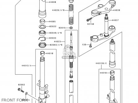 FRONT FORK - ZX750L1 ZXR750 1993 EUROPE UK FR NL AR FG GR IT NR SD SP ST