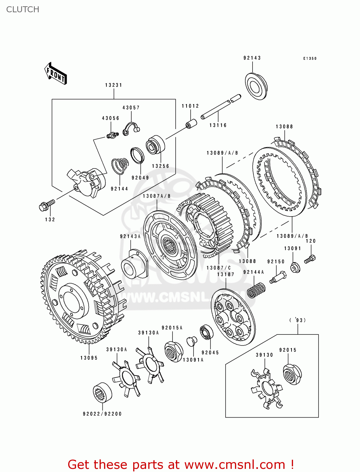 CLUTCH ZX750L2 NINJA ZX7 1994 USA CALIFORNIA CANADA