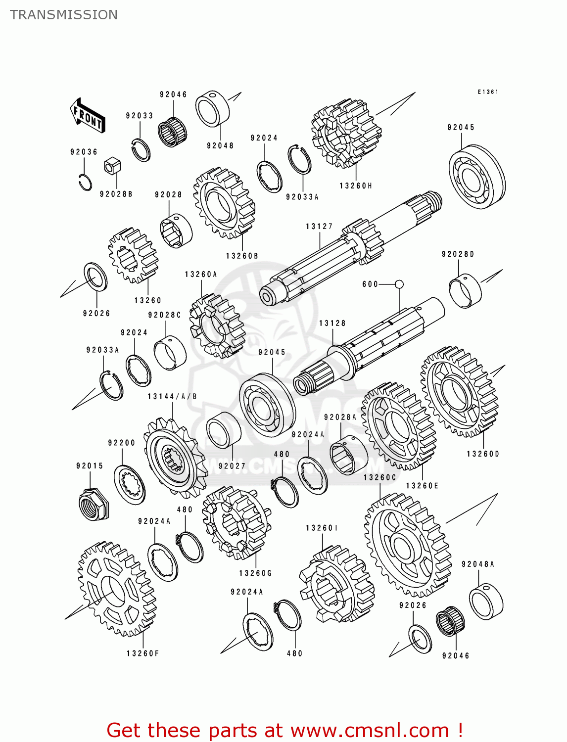 TRANSMISSION ZX750L2 NINJA ZX7 1994 USA CALIFORNIA CANADA