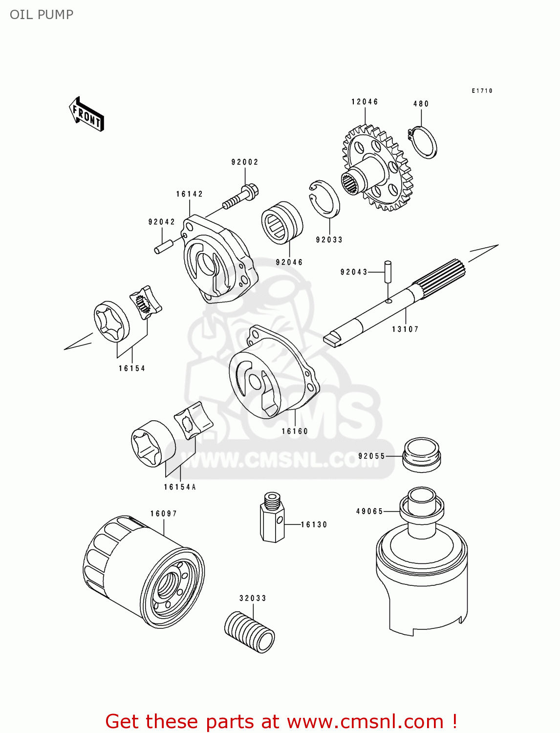 OIL PUMP ZX750L2 ZXR750 1994 EUROPE UK FR NL AR FG GR IT NR SP ST
