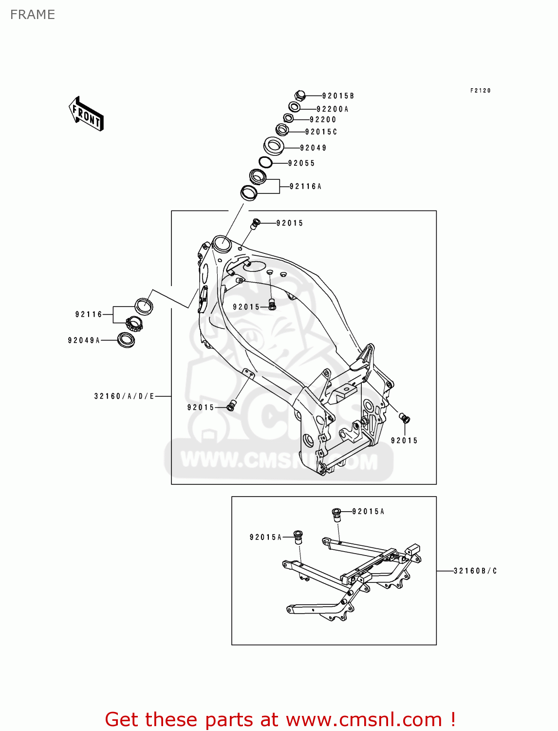 FRAME ZX750L2 ZXR750 1994 EUROPE UK FR NL AR FG GR IT NR SP ST