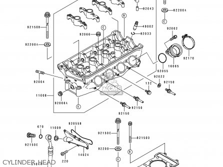 CYLINDER HEAD - ZX750L2 ZXR750 1994 EUROPE UK FR NL AR FG GR IT NR SP ST