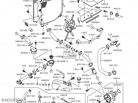 RADIATOR - ZX750L2 ZXR750 1994 EUROPE UK FR NL AR FG GR IT NR SP ST