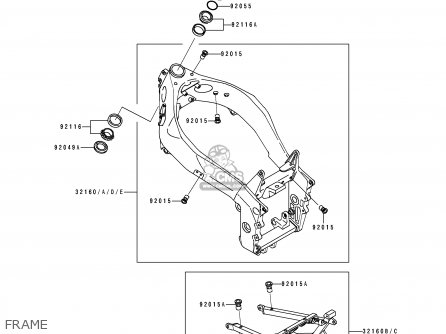 FRAME - ZX750L2 ZXR750 1994 EUROPE UK FR NL AR FG GR IT NR SP ST
