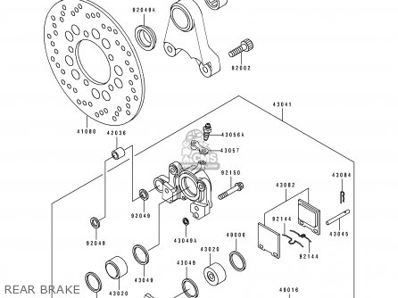 REAR BRAKE - ZX750L2 ZXR750 1994 EUROPE UK FR NL AR FG GR IT NR SP ST