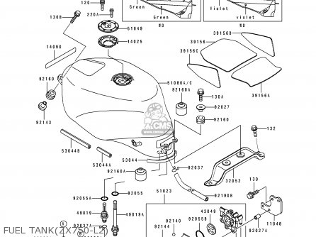 FUEL TANK(ZX750-L2) - ZX750L2 ZXR750 1994 EUROPE UK FR NL AR FG GR IT NR SP ST