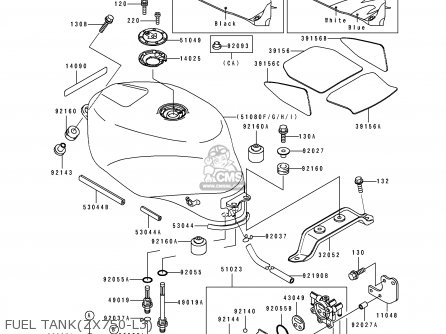 Kawasaki ZX750L3 NINJA ZX7 1995 USA CALIFORNIA CANADA parts lists 