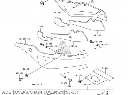 Kawasaki ZX750L3 NINJA ZX7 1995 USA CALIFORNIA CANADA parts lists