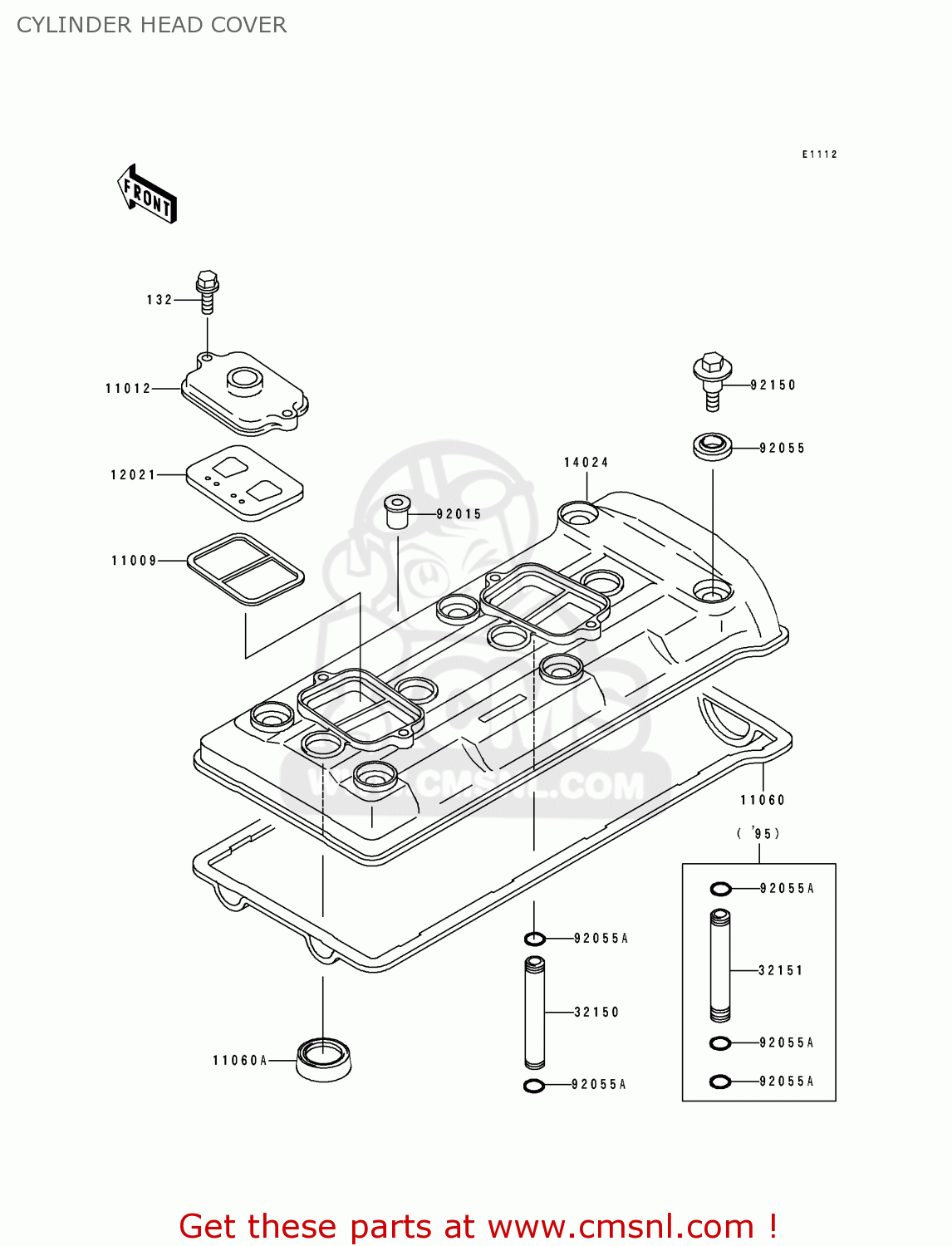 CYLINDER HEAD COVER ZX750L3 NINJA ZX7 1995 USA CALIFORNIA CANADA