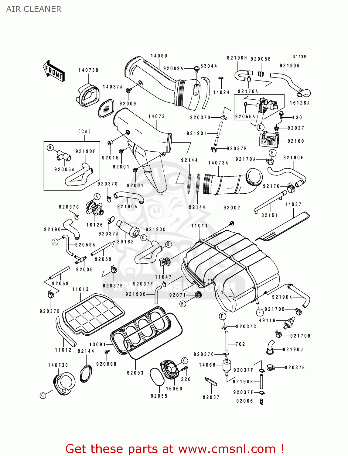 AIR CLEANER ZX750L3 NINJA ZX7 1995 USA CALIFORNIA CANADA