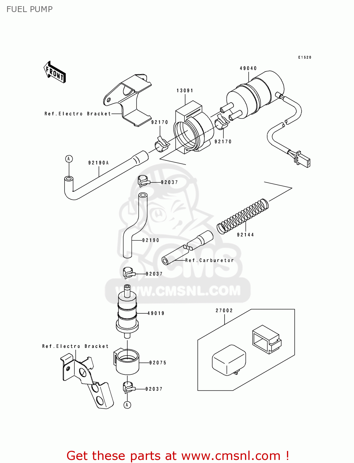 FUEL PUMP ZX750L3 NINJA ZX7 1995 USA CALIFORNIA CANADA