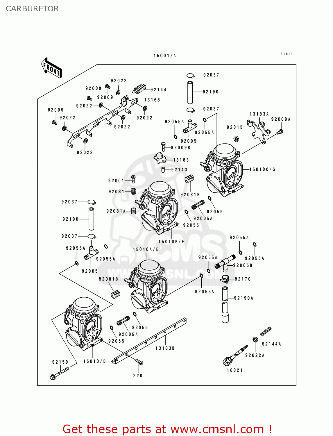 CARBURETOR ZX750L3 NINJA ZX7 1995 USA CALIFORNIA CANADA