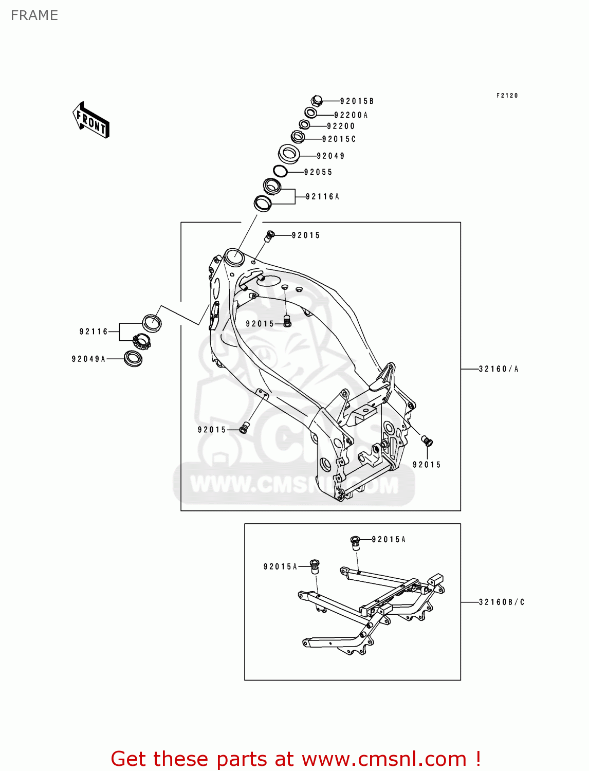 FRAME ZX750L3 NINJA ZX7 1995 USA CALIFORNIA CANADA