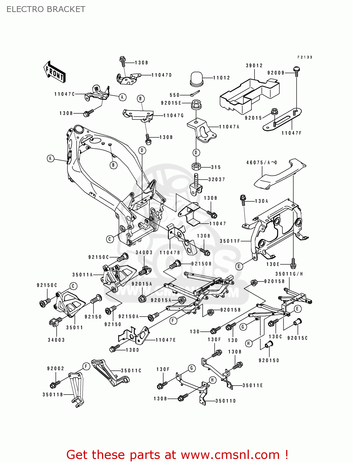 ELECTRO BRACKET ZX750L3 NINJA ZX7 1995 USA CALIFORNIA CANADA
