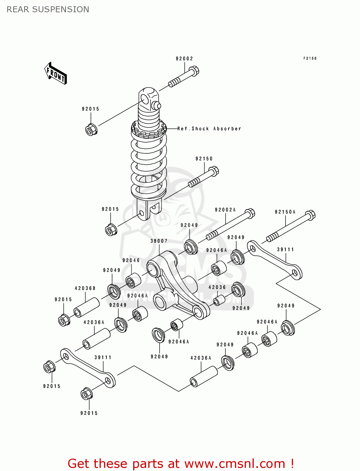 REAR SUSPENSION ZX750L3 NINJA ZX7 1995 USA CALIFORNIA CANADA
