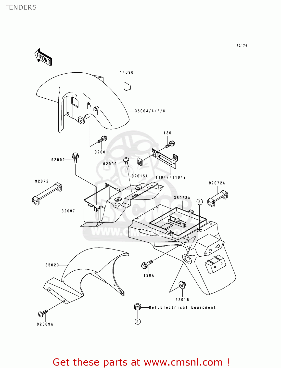 FENDERS ZX750L3 NINJA ZX7 1995 USA CALIFORNIA CANADA