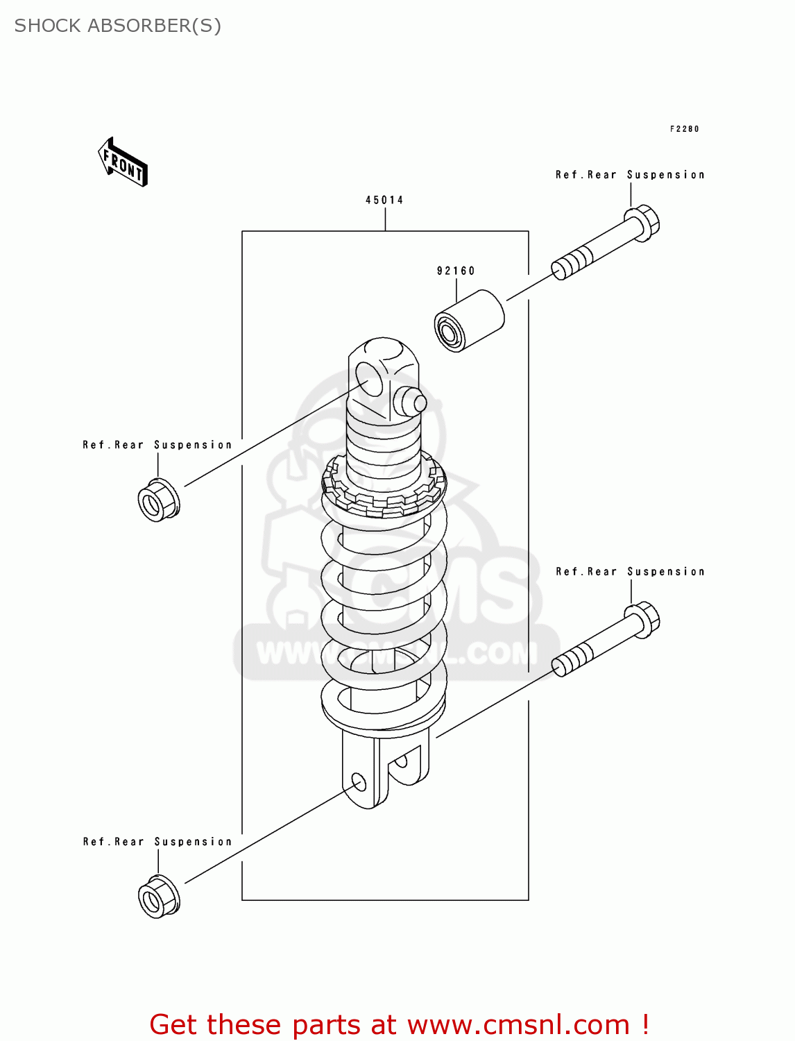 SHOCK ABSORBER(S) ZX750L3 NINJA ZX7 1995 USA CALIFORNIA CANADA