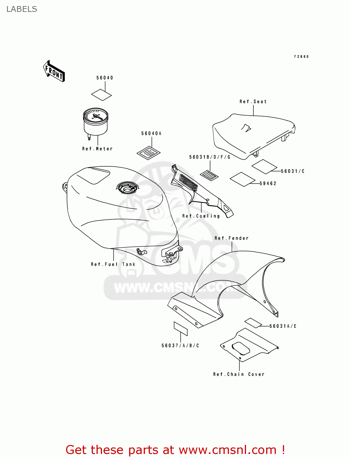 LABELS ZX750L3 NINJA ZX7 1995 USA CALIFORNIA CANADA