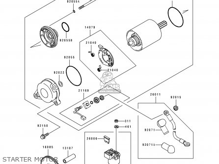 STARTER MOTOR - ZX750L3 NINJA ZX7 1995 USA CALIFORNIA CANADA