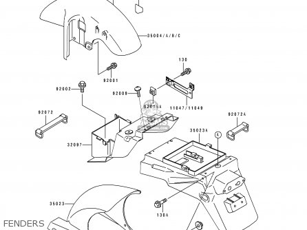 FENDERS - ZX750L3 NINJA ZX7 1995 USA CALIFORNIA CANADA