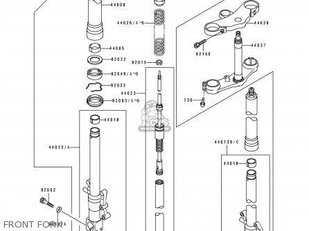 FRONT FORK - ZX750L3 NINJA ZX7 1995 USA CALIFORNIA CANADA