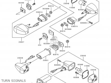 TURN SIGNALS - ZX750L3 NINJA ZX7 1995 USA CALIFORNIA CANADA