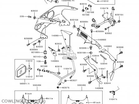 COWLING(ZX750-L3) - ZX750L3 NINJA ZX7 1995 USA CALIFORNIA CANADA