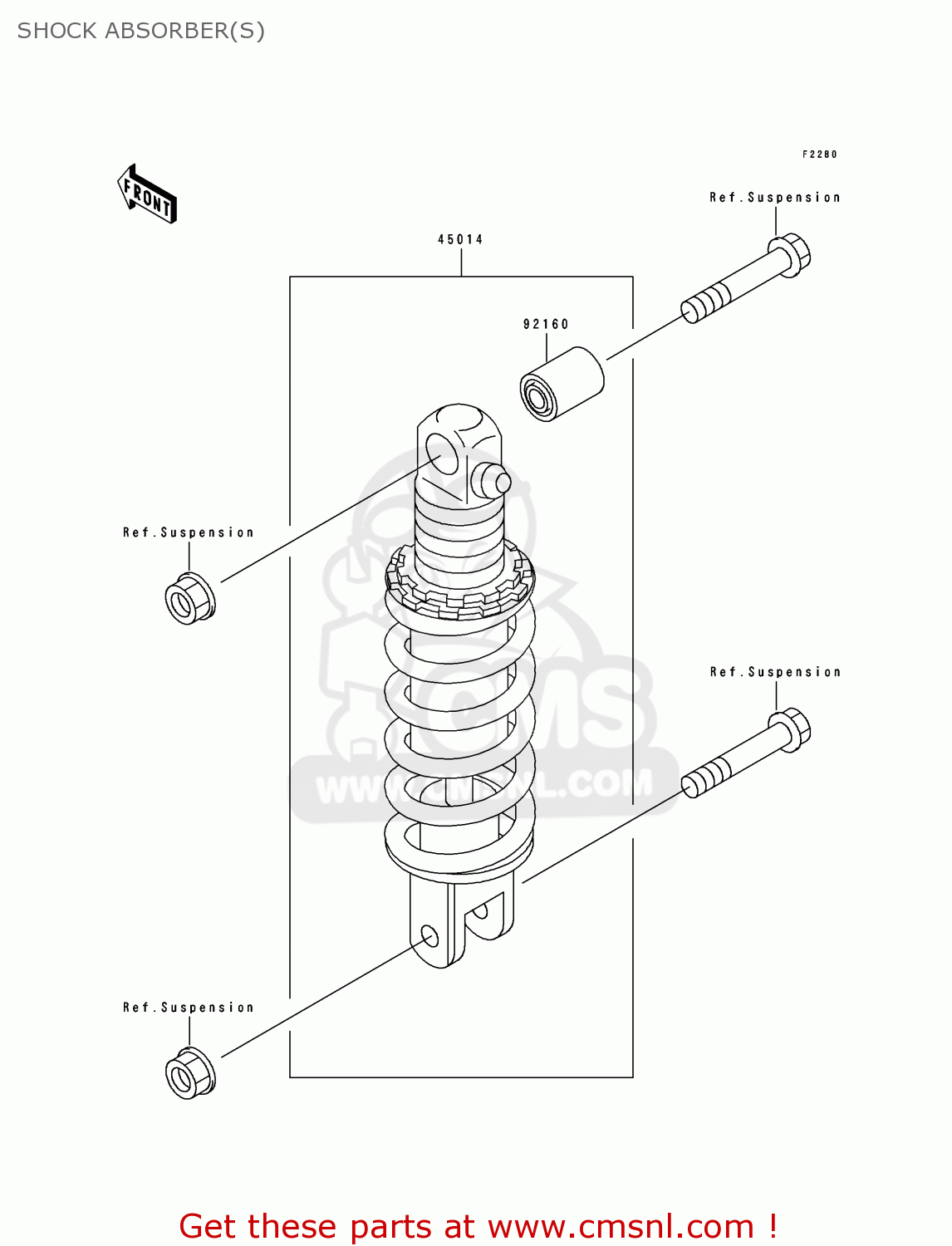 SHOCK ABSORBER(S) ZX750L3 ZXR750 1995 EUROPE UK FR NL AR FG GR IT NR SP ST