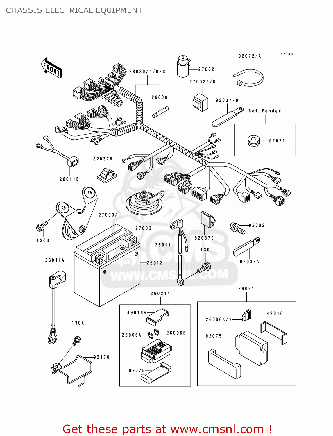 CHASSIS ELECTRICAL EQUIPMENT ZX750L3 ZXR750 1995 EUROPE UK FR NL AR FG GR IT NR SP ST